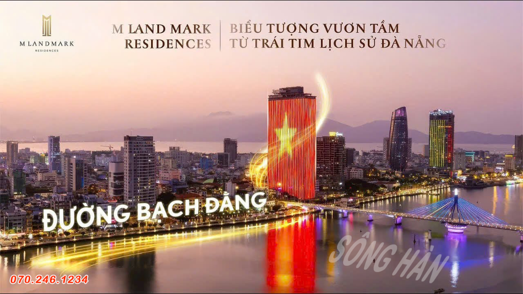 Bán căn hộ 2PN M Landmark Residence, 76,4m², view sông Hàn triệu đô, giá tốt nhất thị trường Đà Nẵng
