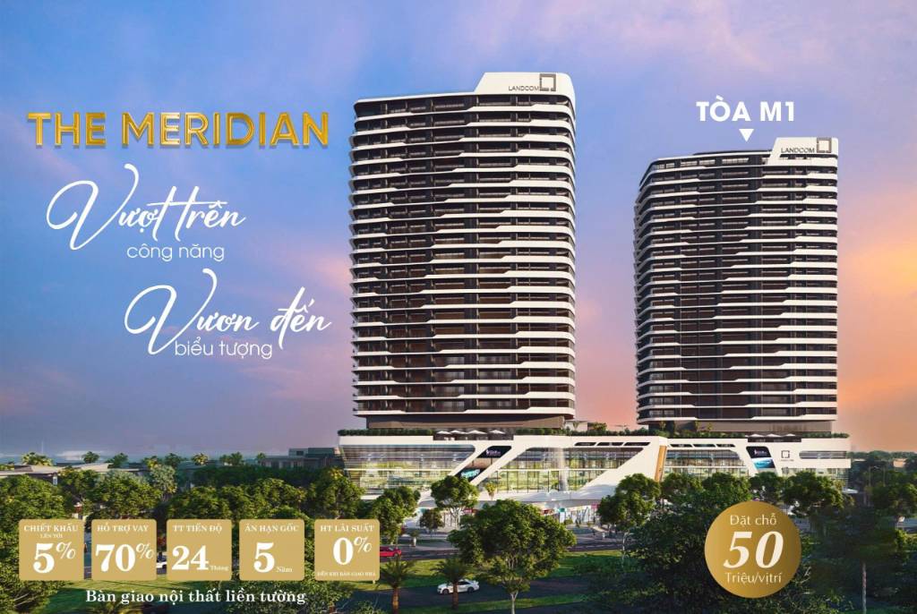 Bán căn hộ The Meridian Đà Nẵng, căn hộ ven sông 75tr/m2, giá và chính sách ưu đãi GĐ1