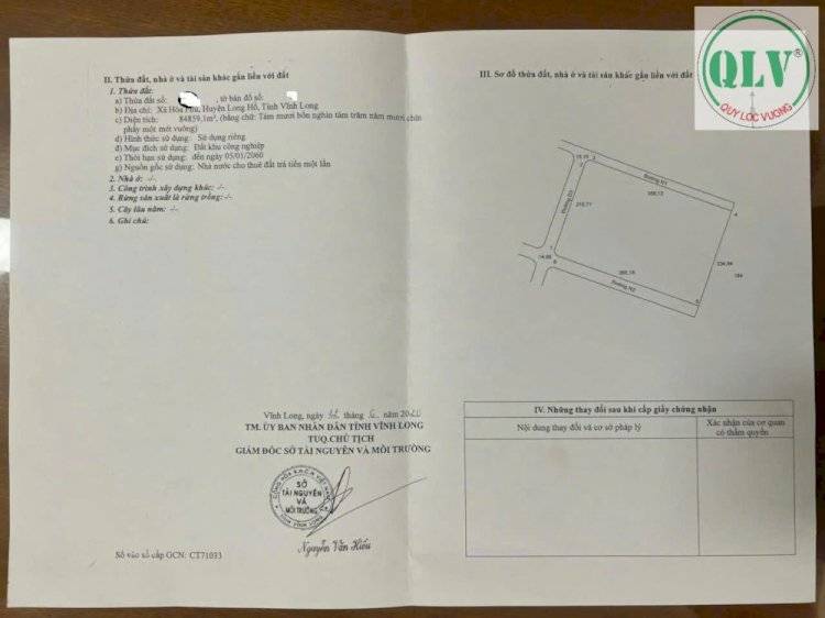 BÁN ĐẤT CÔNG NGHIỆP KCN HÒA PHÚ, VĨNH LONG, 84559M², TIỆN ÍCH ĐỦ, PHÁP LÝ CHUẨN