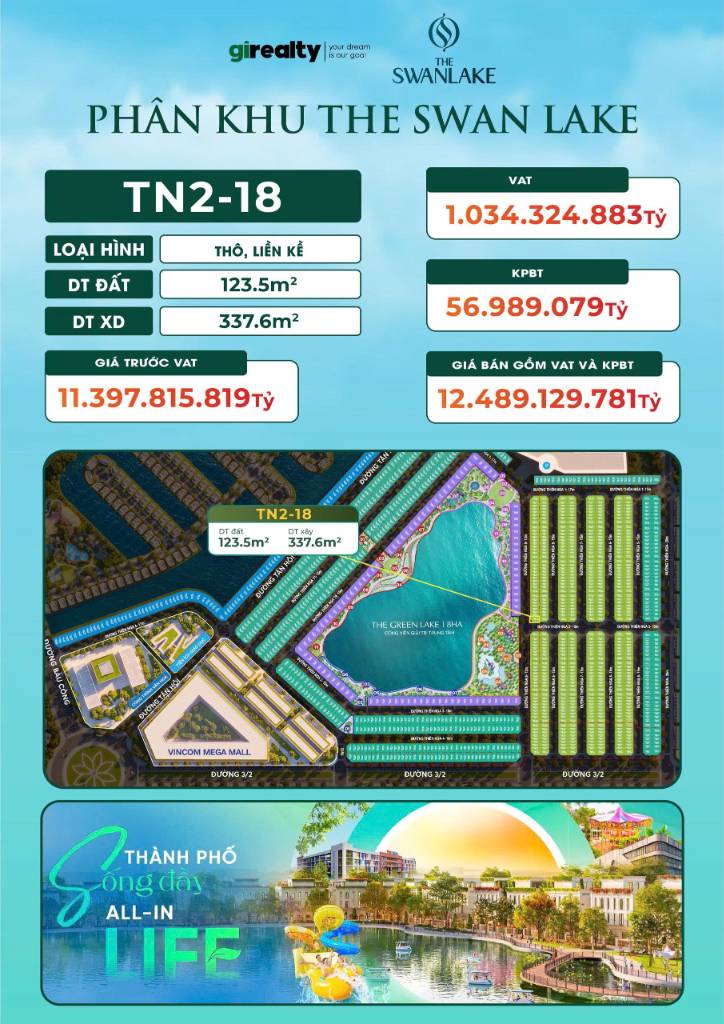 Bán nhà phố Vinhomes Green City, góc 2MT siêu rộng 9m, view trọn Hồ Thiên Nga, vị trí độc bản