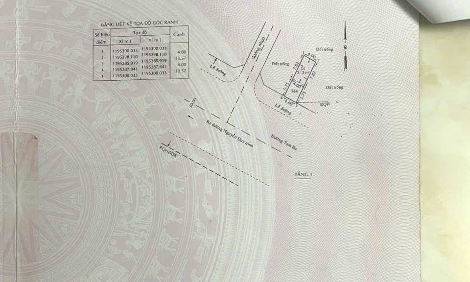 Bán đất đường Tam Đa, Trường Thạnh, Quận 9 SHR, dt 4X13.5