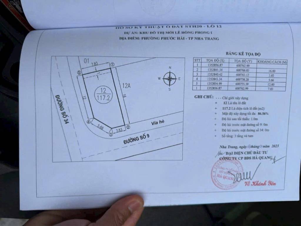 Bán lô đất KĐT Lê Hồng Phong 1, Nha Trang, góc đường số 34 và đường số 9, ngay công viên