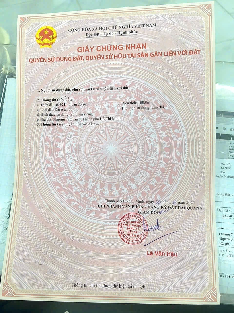 CẦN BÁN ĐẤT QUẬN 8, NGAY CHỢ ĐẦU MỐI BÌNH ĐIỀN, 100M2 THỔ CƯ