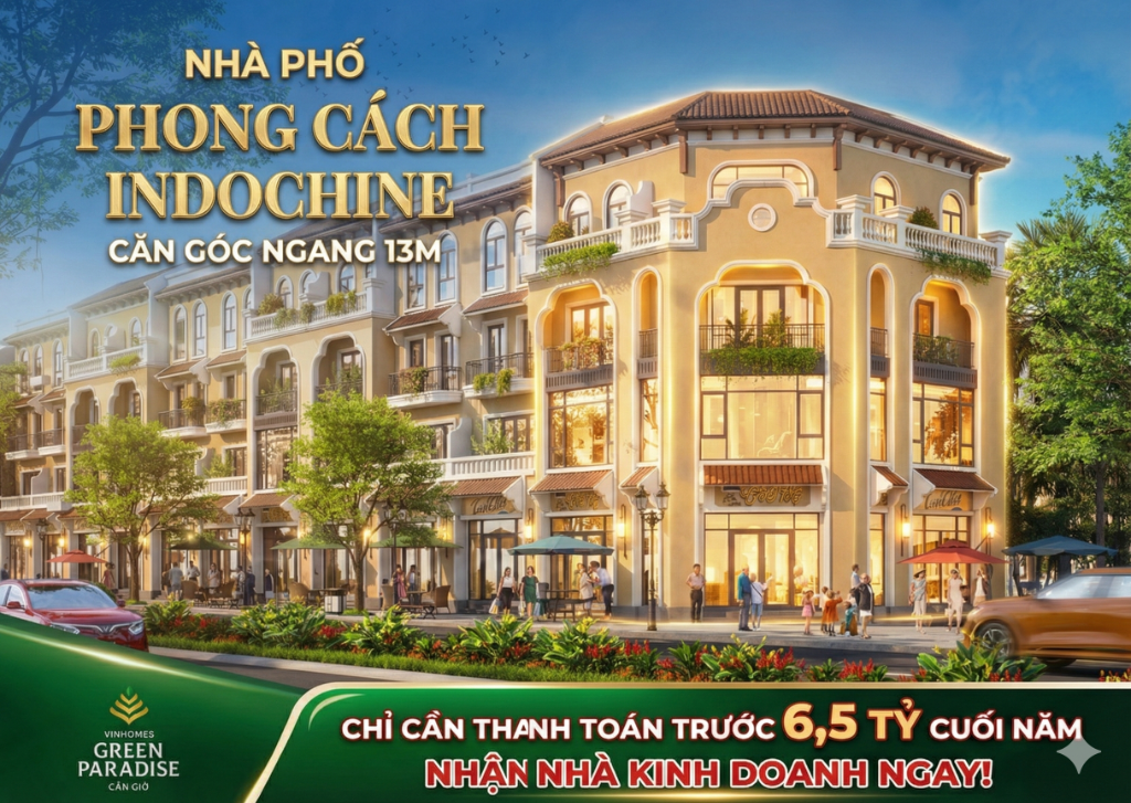 Bán căn góc 2 mặt tiền Vinhomes Green Paradise, ngang 12m, ngay lõi Chợ đêm, chỉ từ 6,5 tỷ sở hữu