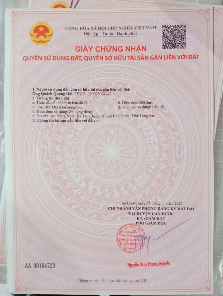 Bán đất xã Tân Chánh, thổ cư 99m2, mt đường 7m, nền sót lại rẻ 450tr