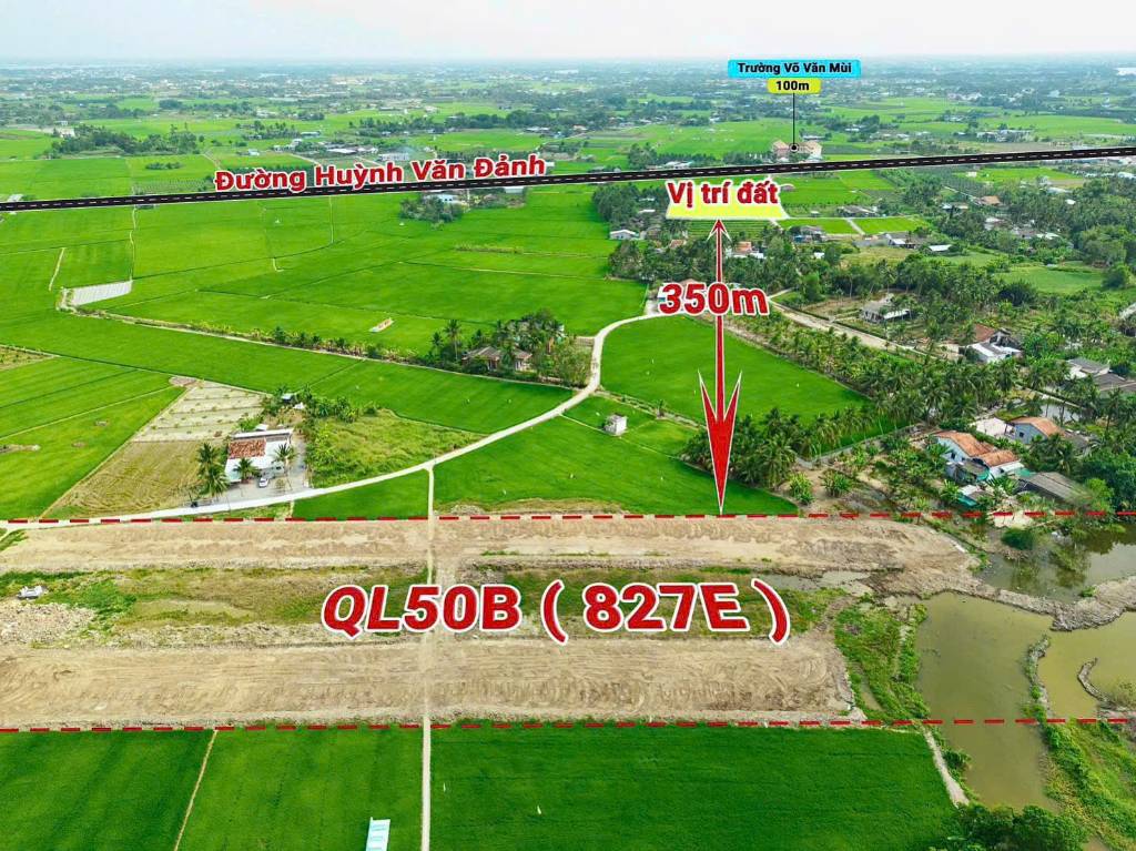 Bán đất Xã Vàm Cỏ Tỉnh Tây Ninh, nền thổ 5x26 ,mt Võ Văn Nhường 4m, gần đường Động Lực