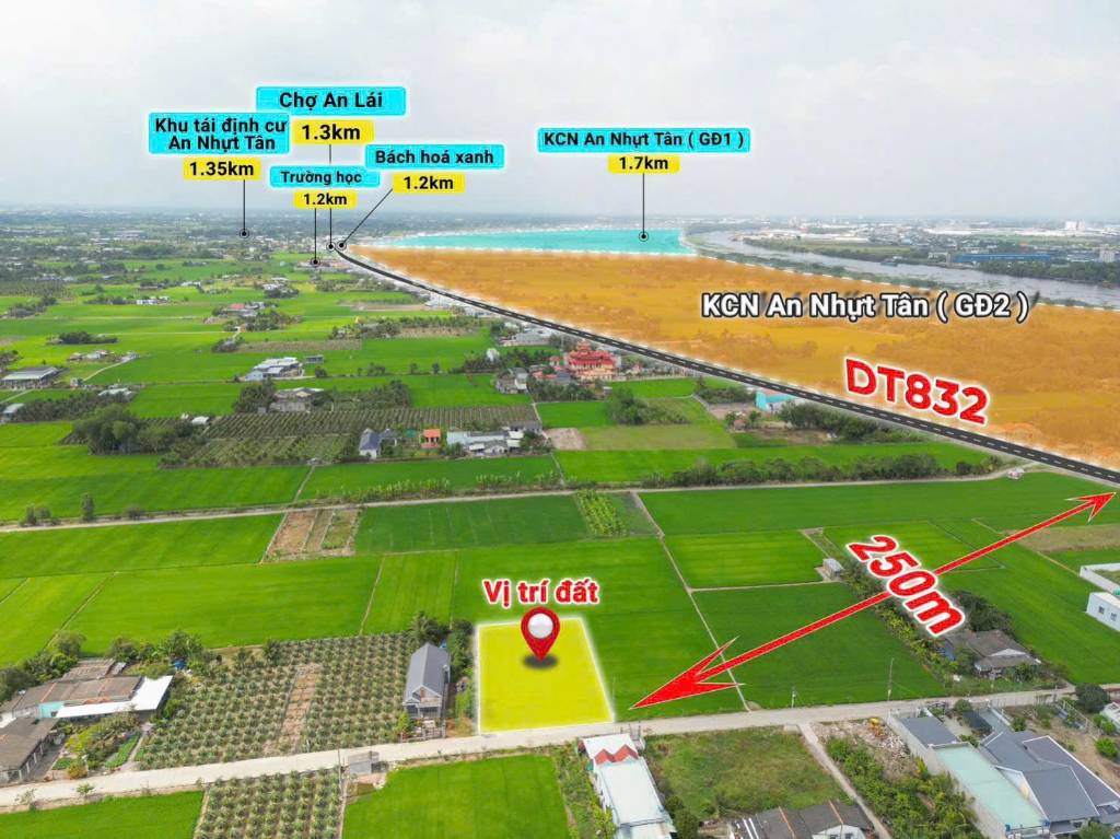 Bán đất mặt tiền Nguyễn Thị Điểm Tây Ninh, cách TL832 chỉ 250m