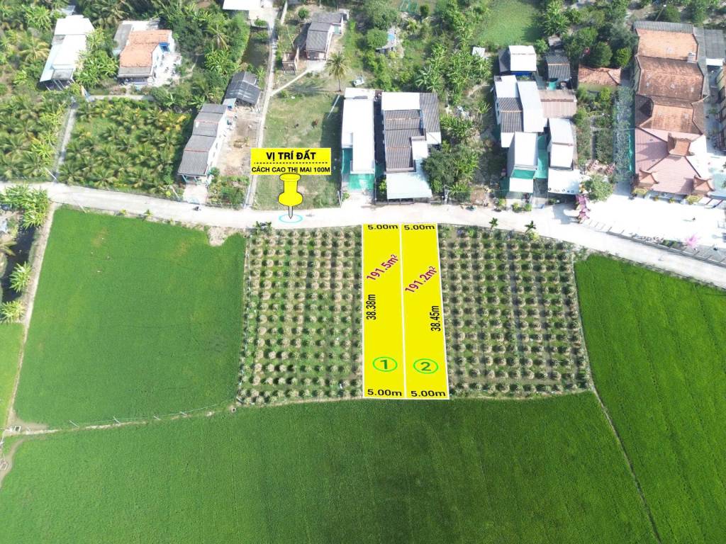 Bán đất ngay Thị Trấn Tân Trụ, Tây Ninh, đất ODT 5x38,5 mt bê tông 6m
