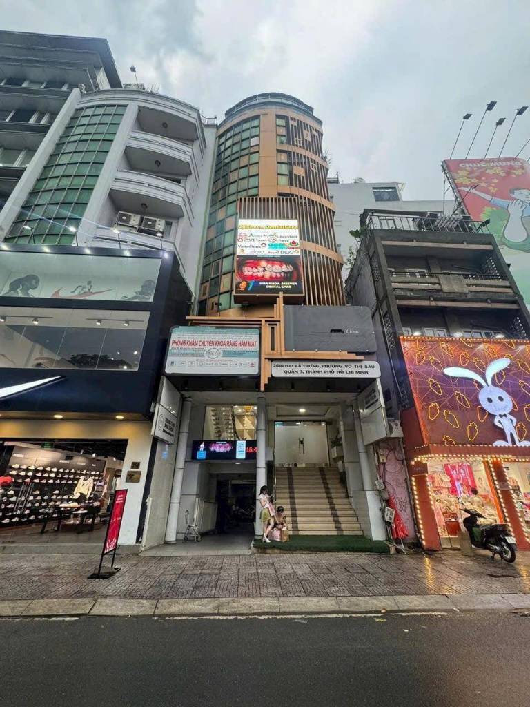 Bán tòa Building 261B Hai Bà Trưng quận 3, 280m² hầm 8 tầng, nở hậu 14m, giá 225 tỷ