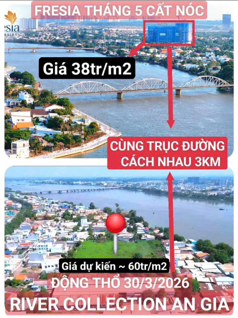 BÁN CĂN HỘ FRESIA RIVERSIDE, AN GIA ĐỘNG THỔ RIVER COLLECTION, KÍCH HOẠT SÓNG BĐS KHU VỰC BIÊN HÒA