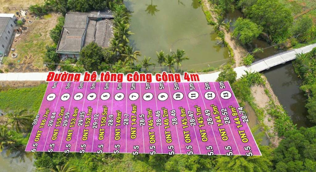 Bán nền thổ cư tại xã Tân Trụ Tỉnh Tây Ninh, dt 5x28,5m, cách TL833 trường học 1km