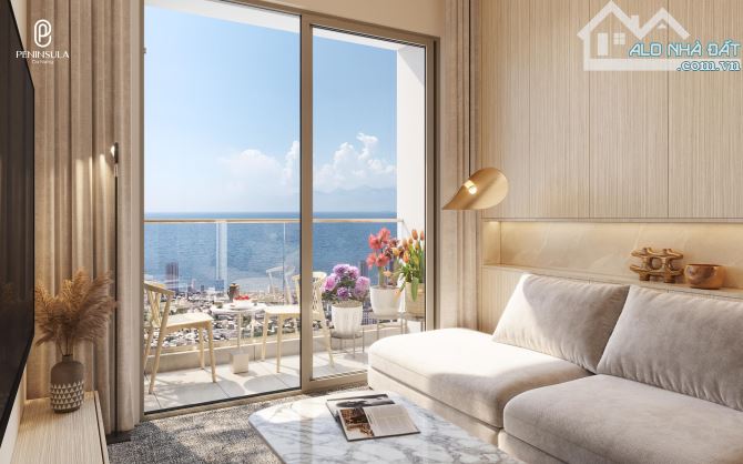 Cần bán căn hộ Peninsula 2 phòng ngủ 62m2 tầng 23, View trực biển Mỹ Khê, Sổ đỏ lâu dài
