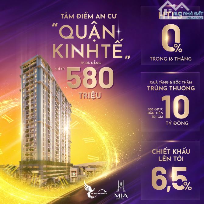 Căn hộ Mia Center Point trung tâm của trung tâm sở hữu chỉ từ 580tr (20%) view Biển