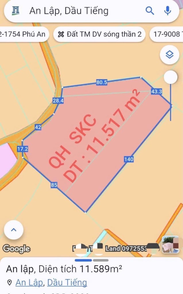 Bán đất quy hoạch SKC An Lập, Dầu Tiếng, gần 1,2 ha dễ khai thác, đầu tư dòng tiền