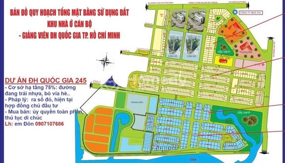 Bán đất nền dự án Đại Học Quốc Gia 245, đường Gò Cát phường Phú Hữu, Quận 9, 12/2026 bàn giao nền