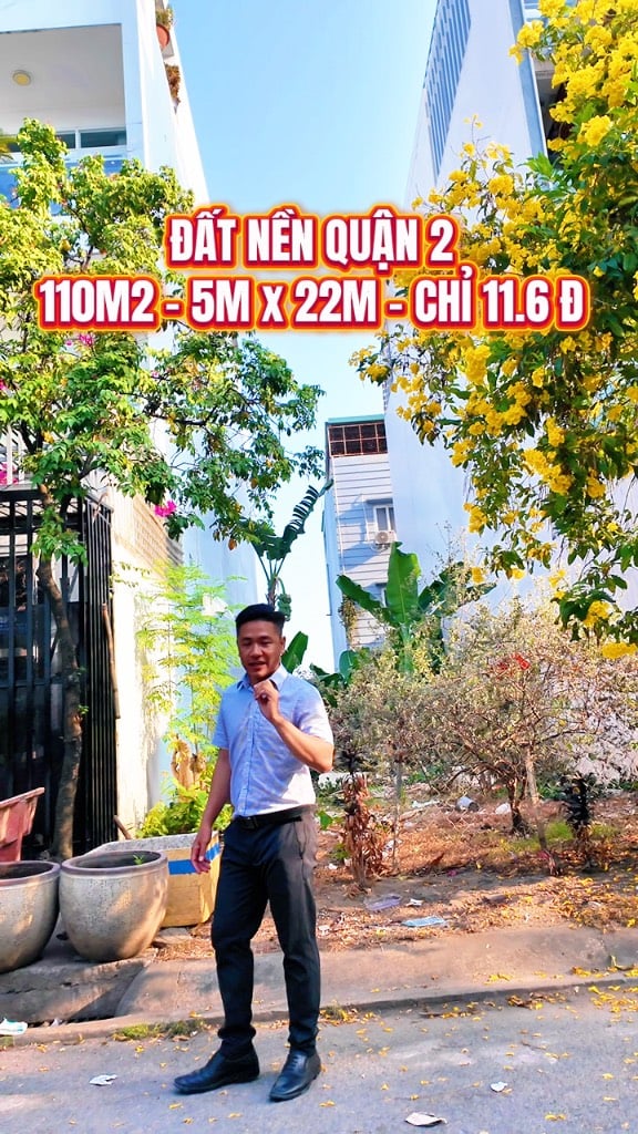 BÁN ĐẤT BÌNH TRƯNG TÂY, QUẬN 2, 110M2 NGANG 5x22M, NGAY CÔNG VIÊN THOÁNG MÁT, 11.6 TỶ