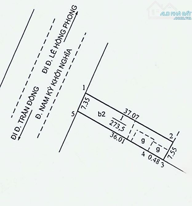BÁN NHÀ MẶT TIỀN NAM KỲ KHỞI NGHĨA TP.VT 275m(7,5x37) Giá 31 TỶ TL