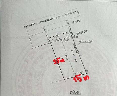 NHÀ MẶT TIỀN NGUYỄN HỮU TRÍ – TT BÌNH CHÁNH - 2 TẦNG, KHO XƯỞNG, DT 525M² THỔ CƯ, GIÁ 16.8 TỶ