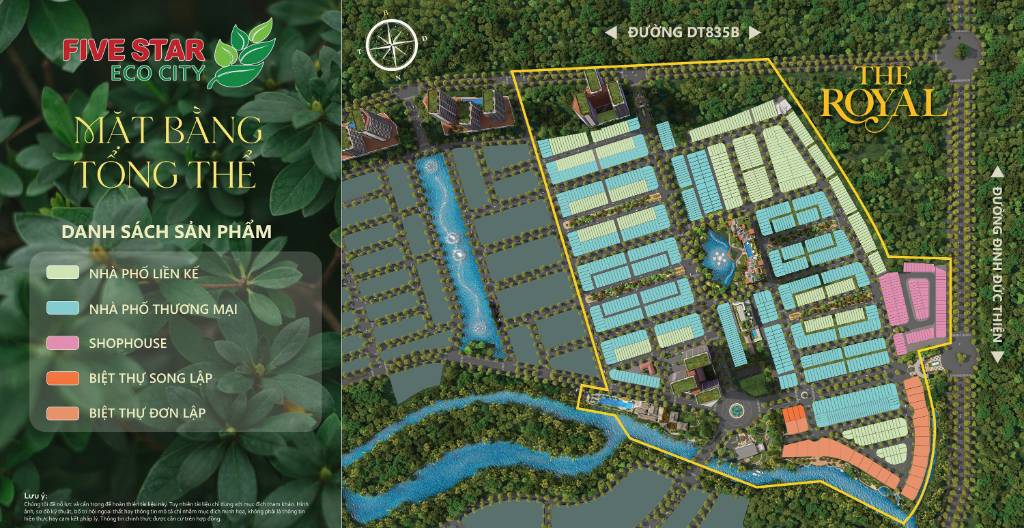 BÁN SHOPHOUSE FIVE STAR ECO CITY, CẦN GIUỘC LONG AN, 5X20M DT XÂY DỰNG 350M2, 1 TRỆT 2 LẦU 1 TUM