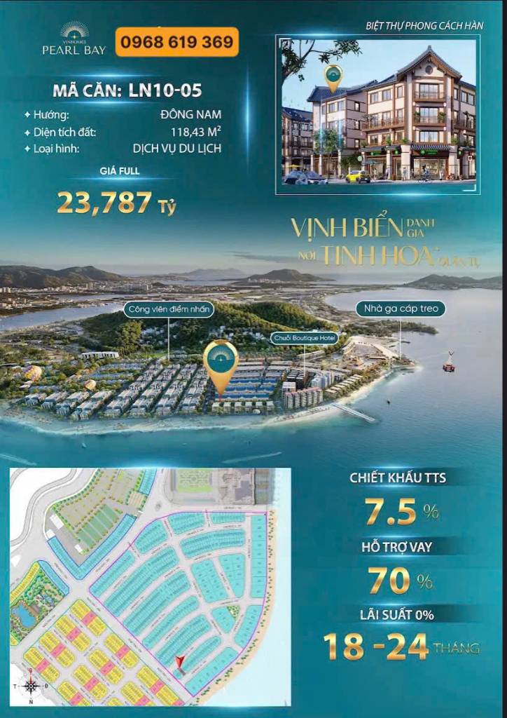 Bán căn Shophouse Lam Ngọc 10, view biển, căn kinh doanh 2 mặt tiền Vinhomes Pearl Bay