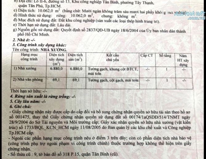 Bán Xưởng Góc 2 Mặt Tiền 10.000m2 Trong Khu Công Nghiệp Tân Bình-Đường Xê Công 24/24