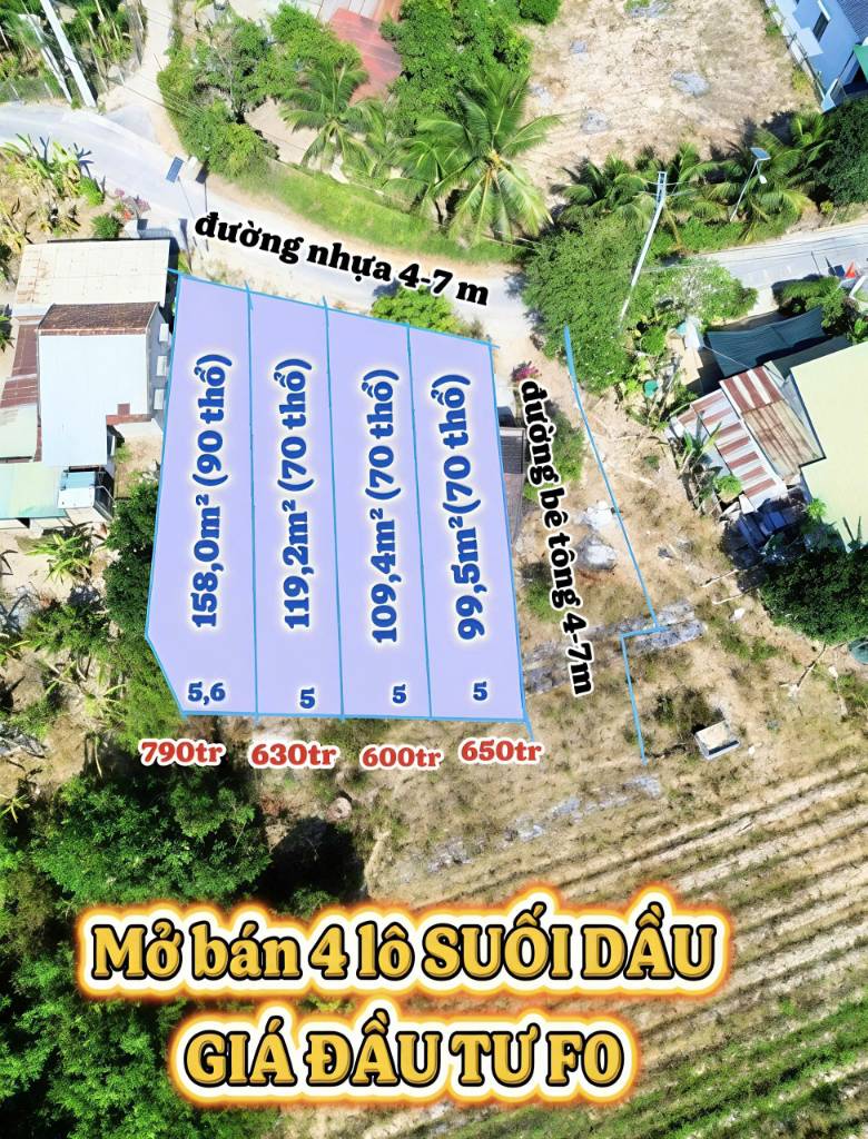 Bán đất xã Suối Cát huyện Cam Lâm, diện tích 109m2 đường nhựa giá tốt