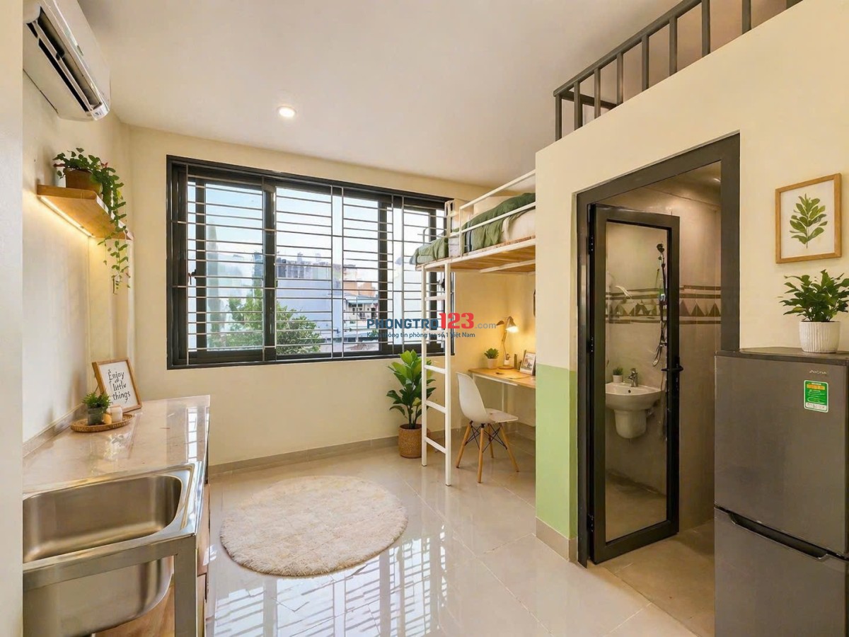 Cho Thuê Phòng Có Gác siêu thoáng_Nơ Trang Long, Bình Thạnh gần chợ Bà Chiểu tiện đi quận 1