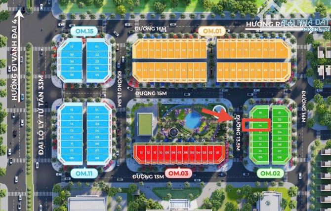 Chính chủ bán căn mặt đường 15m view vườn hoa DT 75m mặt tiền 5m Có gia Lộc cho khách thiệ