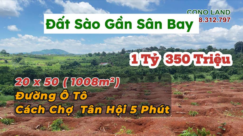 Bán nhanh đất Tân Hội Đức Trọng, 1000m² ngang 20x50m, giá 1 tỷ 35, đường ô tô cách nhựa 180m