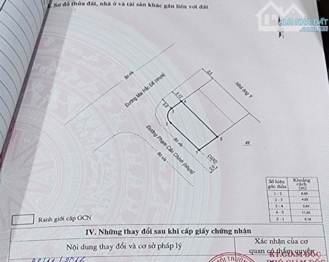 Góc cua 2 mặt tiền Mai Hắc Đế gần Tây Sơn, 116m2, ngang 10m.