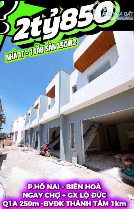 NP383 🆘 Chỉ 2tỷ 5 sở hữu nhà phố sàn SD 120m2 Nhà 1 trệt 1 Lầu ngay chợ Lộ Đức P.Hố Nai