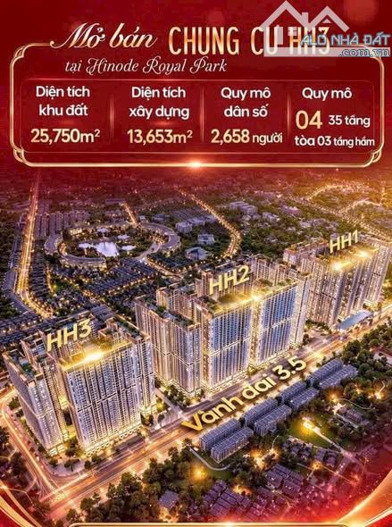 Bán Căn hộ 73m2- 2PN- Chỉ 7x tr/m2 The Flame Vine- Hinode Royal Park- Kim Chung- Hoài Đức
