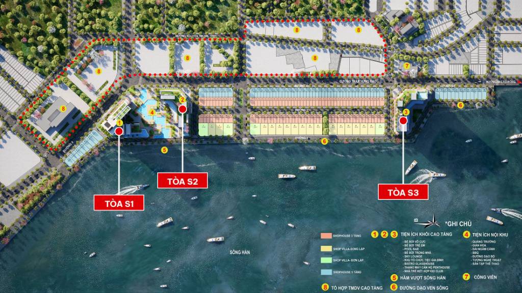 BÁN CĂN HỘ SUN SYMPHONY RESIDENCE, CĂN STUDIO 45M2, CÓ DÒNG TIỀN, TRỰC DIỆN SÔNG HÀN, GIÁ TỐT