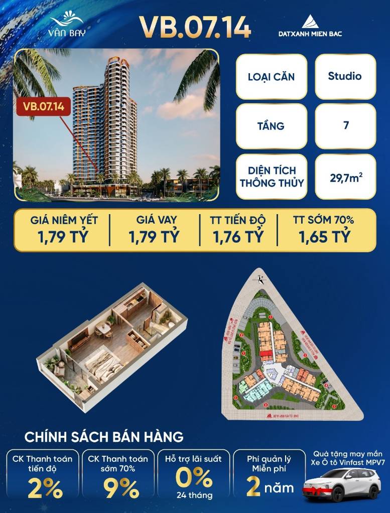 GIỎ HÀNG CĂN HỘ KĐT PHƯƠNG ĐÔNG, HÀNG ĐẸP VÂN BAY VÂN ĐỒN, STUDIO GIÁ 1,65 TỶ