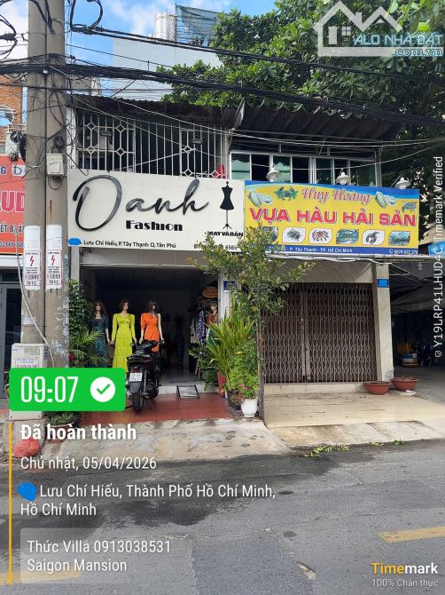 BÁN GẤP NHÀ 2 TẦNG MẶT PHỐ LƯU CHÍ HIẾU, TÂN PHÚ, GIÁ CHỈ 8 TỶ.
