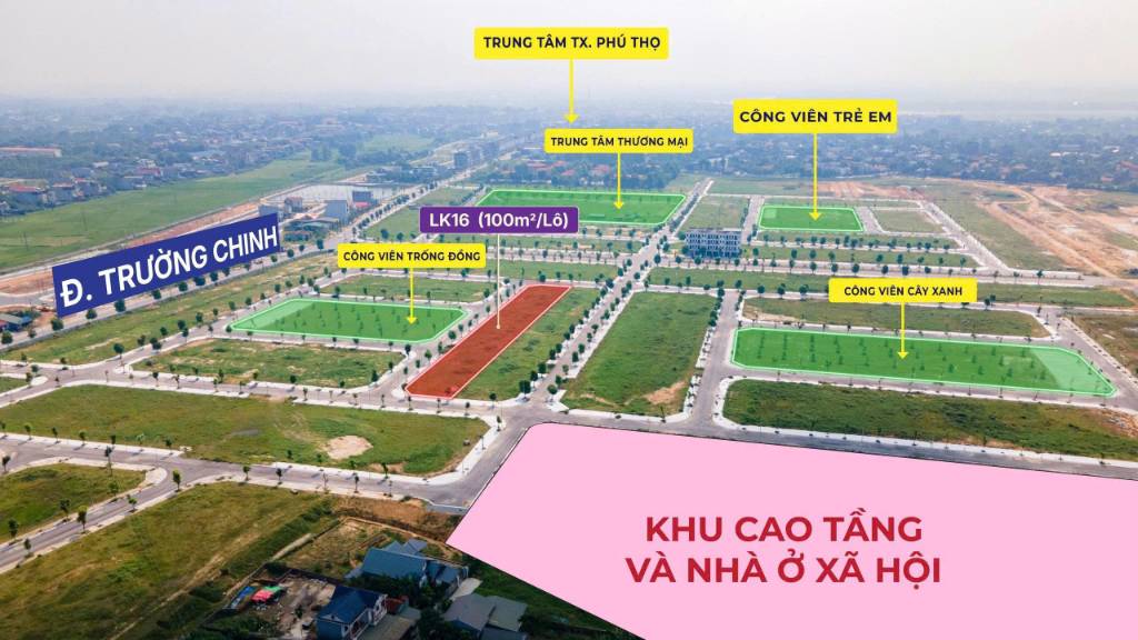 BÁN ĐẤT NỀN PHÂN KHU LK16 ĐẤT VIỆT GREEN PARK, VIEW CÔNG VIÊN TRỐNG ĐỒNG, SỔ HỒNG TRAO TAY