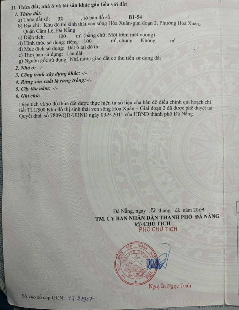 BÁN ĐẤT THANH LƯƠNG 15, HÒA XUÂN ĐÀ NẴNG, HƯỚNG ĐÔNG NAM, 100M2 GIÁ CHỈ 5.9 TỶ