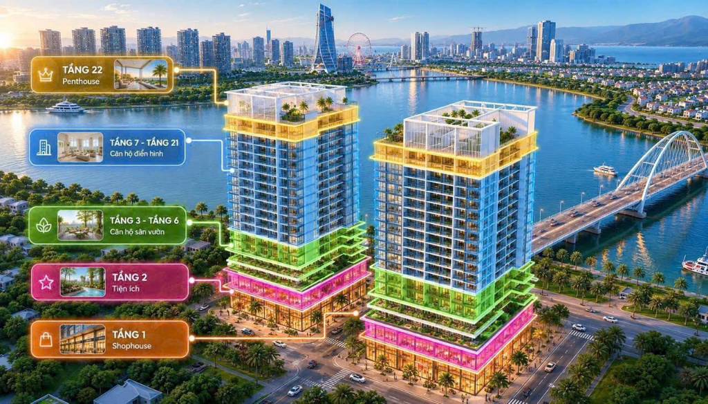 BÁN CĂN HỘ S-LIGHT TOWER CẨM LỆ, DT 59M2, CĂN 2PN 1WC, GIÁ 3,8 TỶ