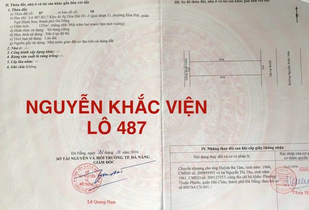 Bán đất nền, 125 m², Ngũ Hành Sơn