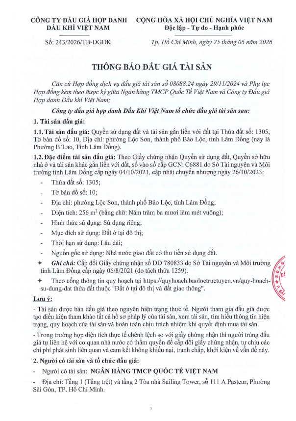 Bán đất Lộc Sơn, thành phố Bảo Lộc, Lâm Đồng