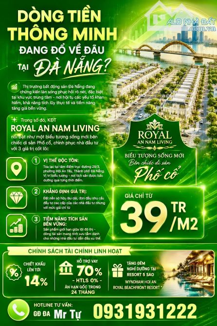 DỰ ÁN BĐS NẰM TRONG LÒNG PHỐ CỔ HỘI AN TP ĐÀ NẴNG.