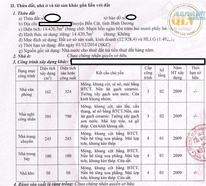 BÁN ĐẤT XƯỞNG SKC TẠI BÀU BÀNG, BÌNH DƯƠNG – 14.420m²