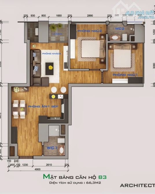 CHỦ CẦN BÁN CĂN GÓC GARDEN HILL 67M2 2PN 2VS GIÁ HƠN 6 TỶ