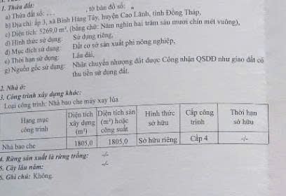 CHÍNH CHỦ CHUYỂN NHƯỢNG LÔ ĐẤT PHI NÔNG NGHIỆP DT 5.269m2