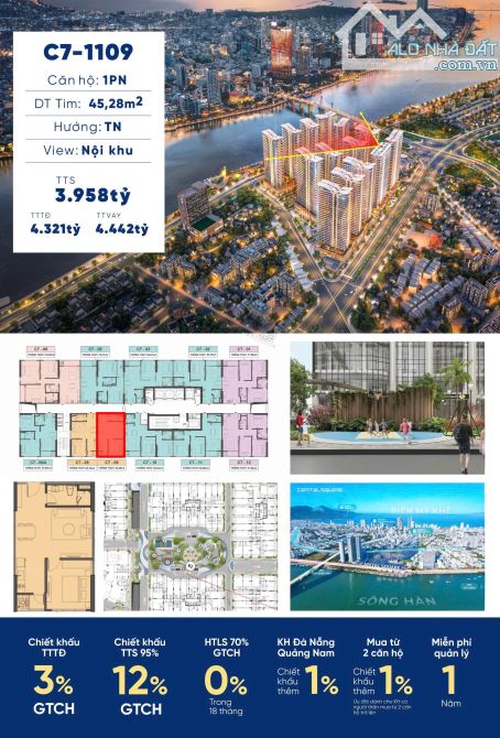 Продаётся недвижимость, 45 м², Sơn Trà