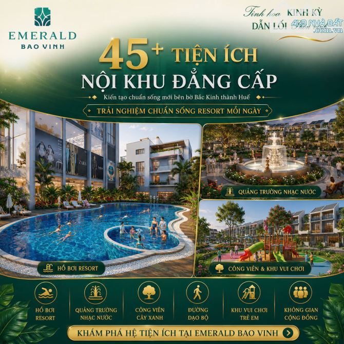 🌿 EMERALD BAO VINH HUẾ – CHỈ TỪ 3.6 TỶ SỞ HỮU NHÀ PHỐ 3 TẦNG ĐA GIÁ TRỊ NGAY TTTP