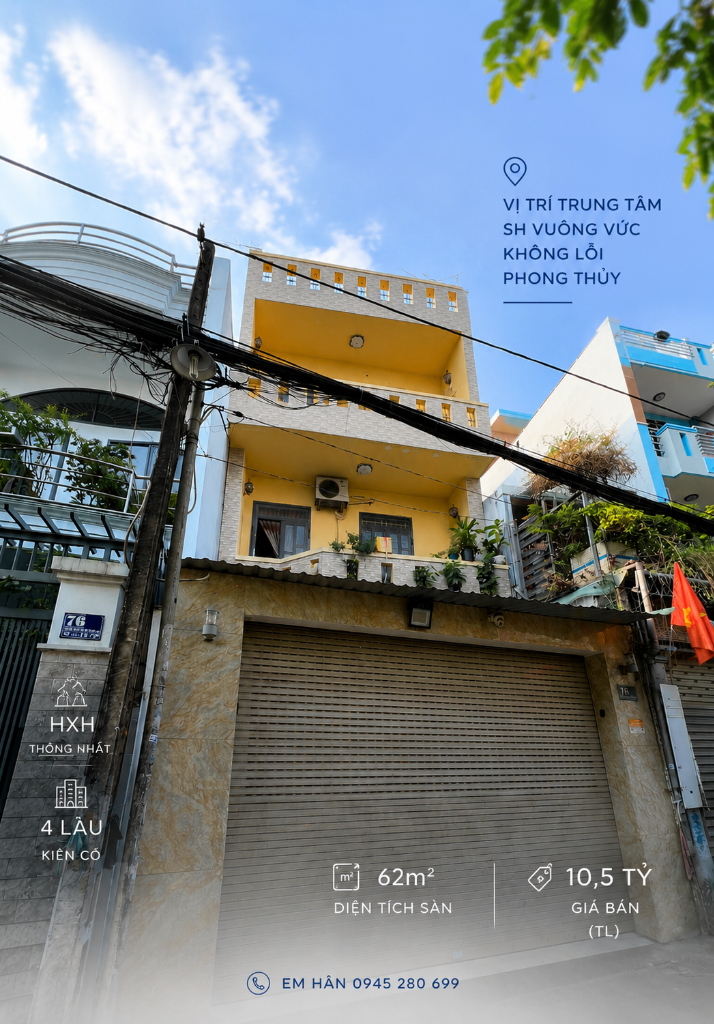 BÁN NHÀ HXH 76 THỐNG NHẤT GÒ VẤP, DT 5X17M2, KHÔNG LỖI, GIÁ 10,5 TỶ TL