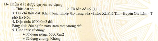 Bán đất công nghiệp 50 năm , nhà xưởng tại Phú Thị - Gia Lâm - Hà Nội (6.500m2 x 17 tr/m )