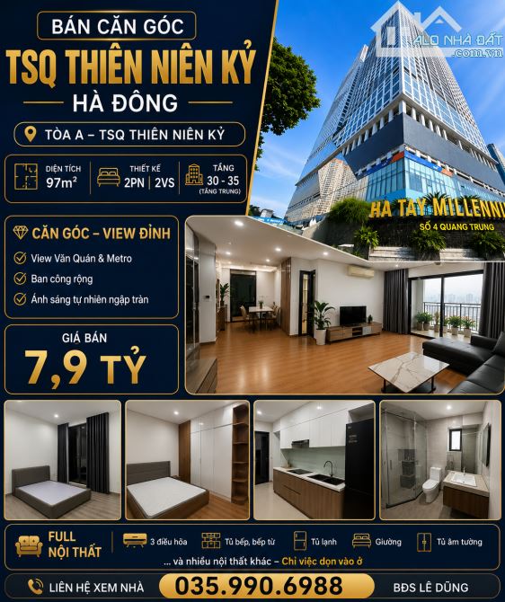 BÁN CĂN GÓC TSQ THIÊN NIÊN KỶ – HÀ ĐÔNG
