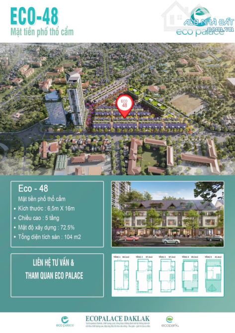 SHOP HOUSE ECOPLACE MẶT TIỀN ĐƯỜNG THỔ CẨM - TUYẾN ĐI BỘ: Giá 16,2 tỷ